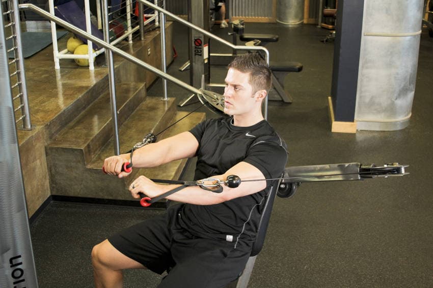 Cable Chest Press finishing position