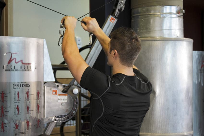 Cable Rear-Delt Fly starting position