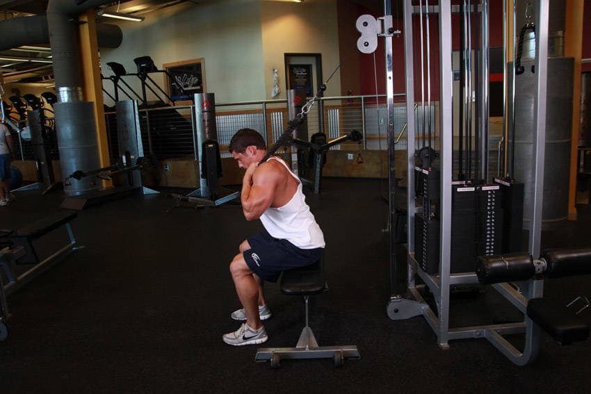 Cable Wood Chop starting position