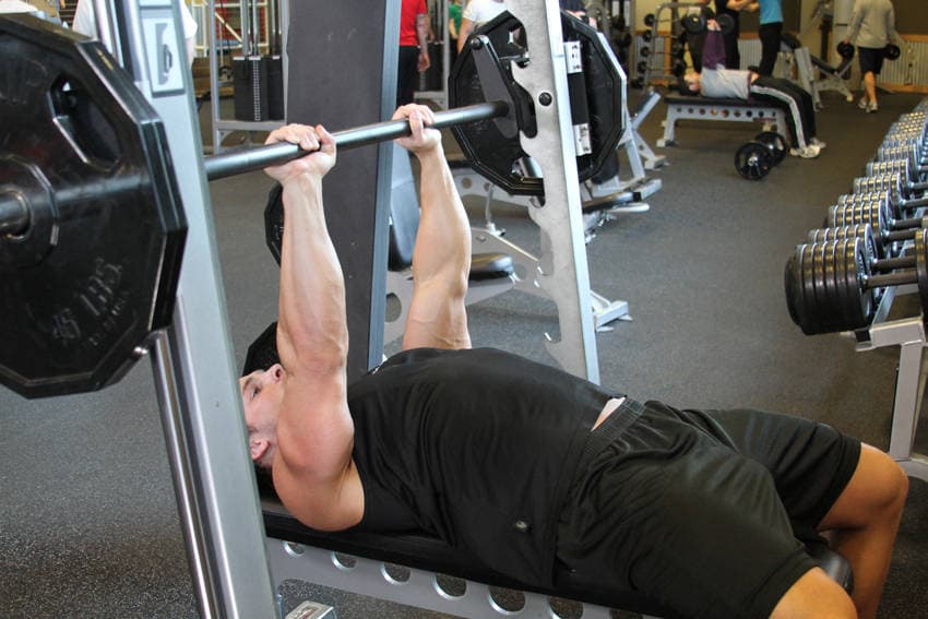Close-Grip Smith Press finishing position