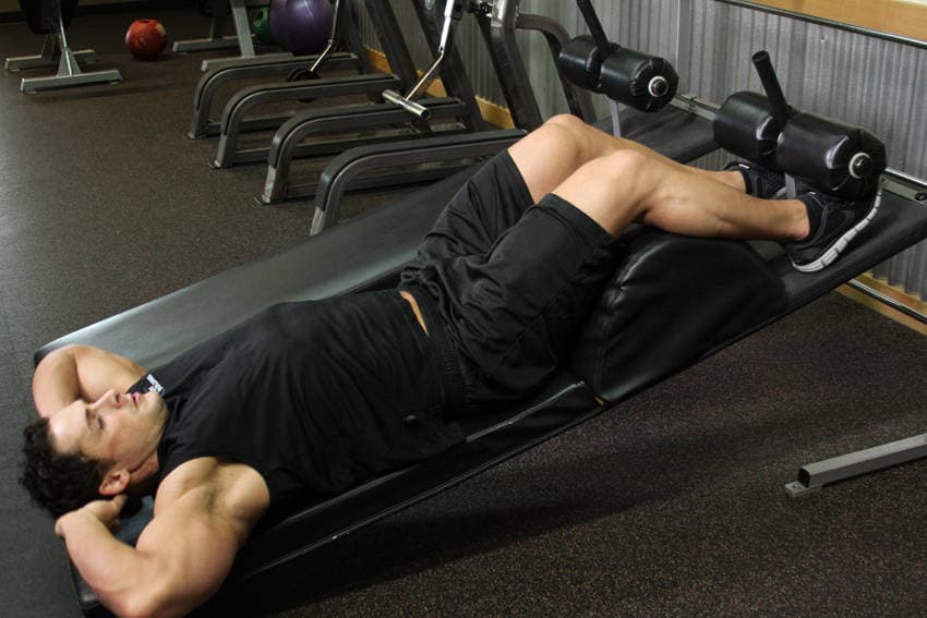 Decline Weighted Crunch starting position