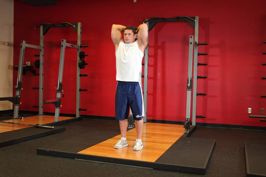 Dumbbell Overhead Extension finishing position