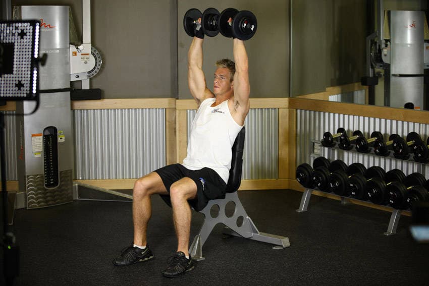 Dumbbell Shoulder Press finishing position