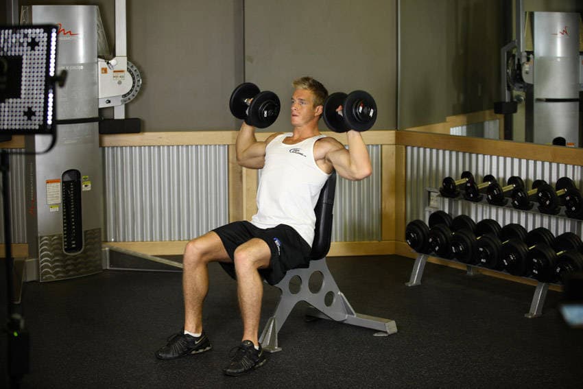 Dumbbell Shoulder Press starting position