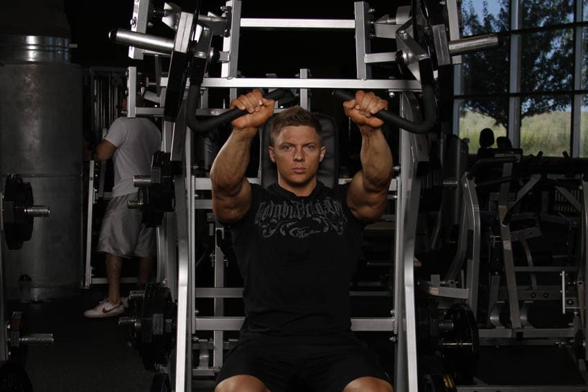 Incline Chest Press Machine finishing position