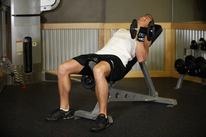 Incline Dumbbell Curl finishing position