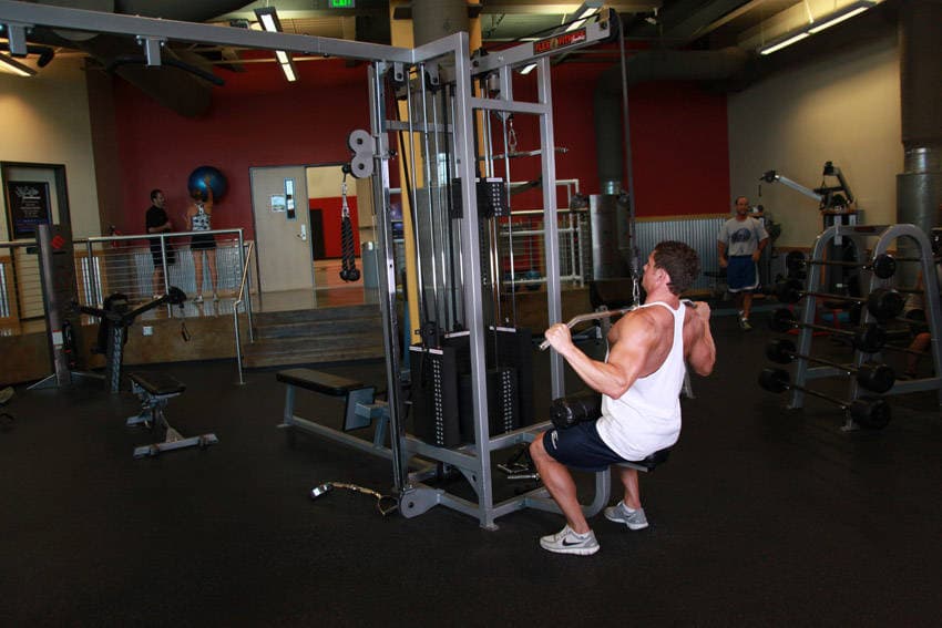 Overhand Lat Pulldown finishing position
