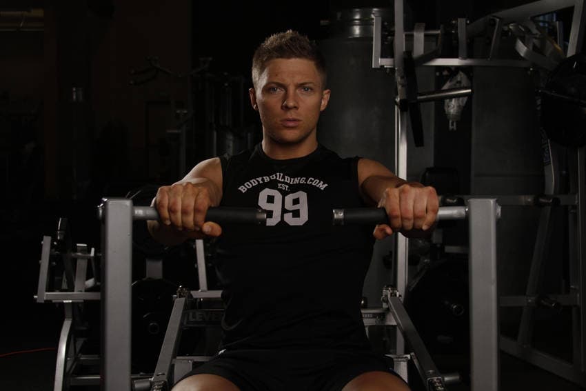 Plate-Loaded Chest Press finishing position