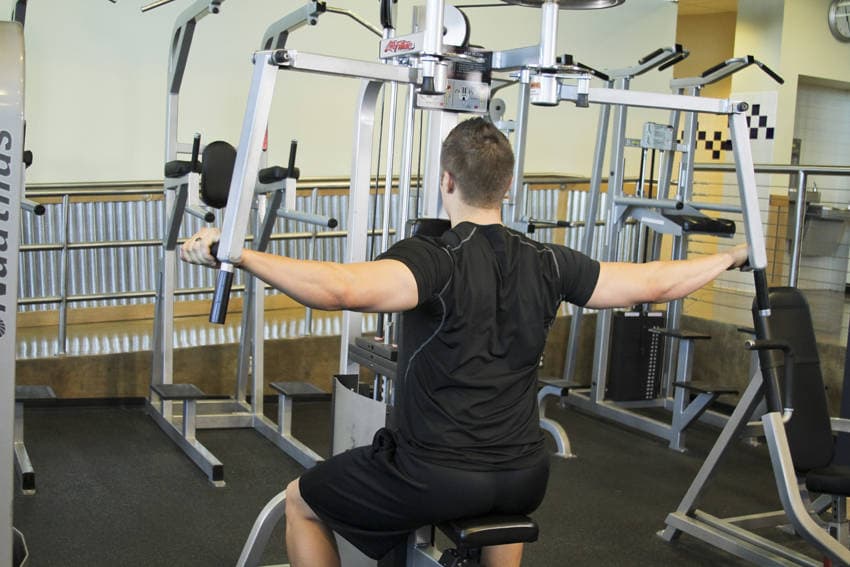 Reverse Pec Deck finishing position