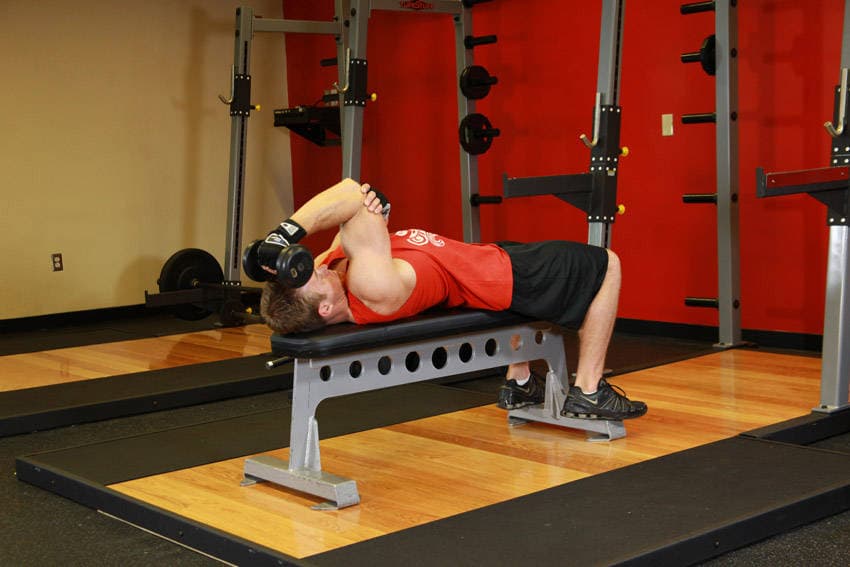 Single-Arm Cable Overhead Extension starting position