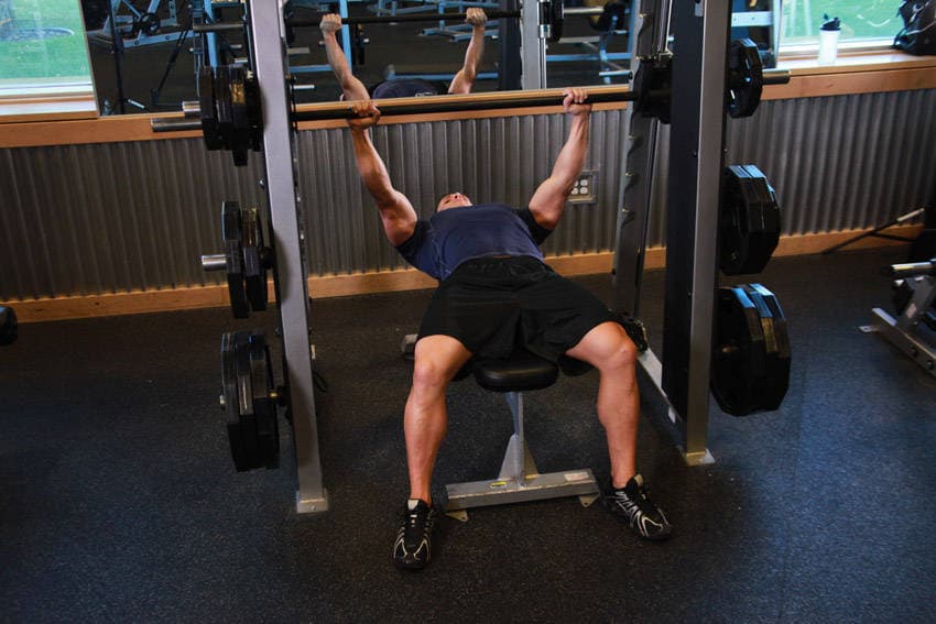 Smith Bench Press finishing position