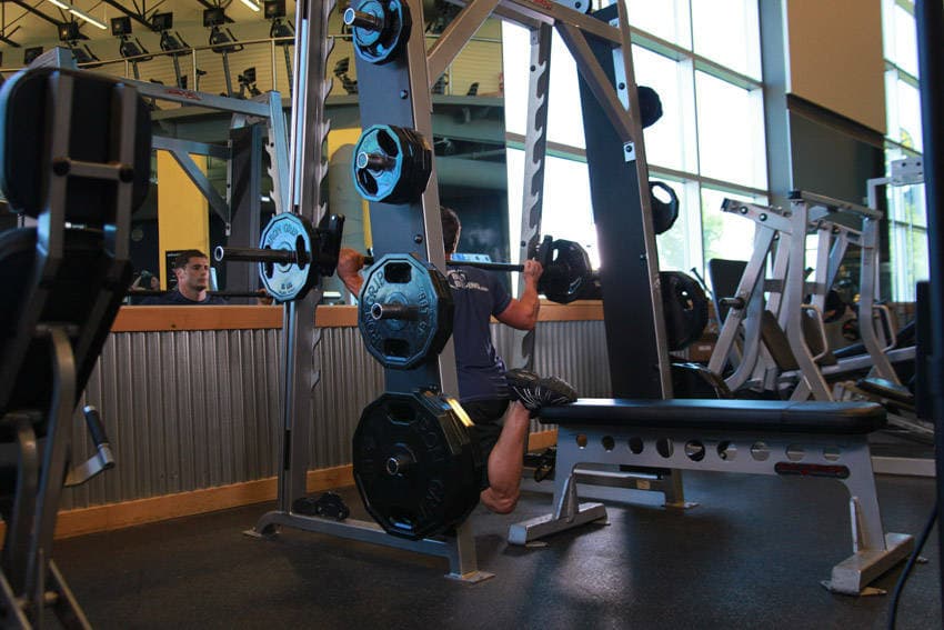 Smith Split Squat finishing position