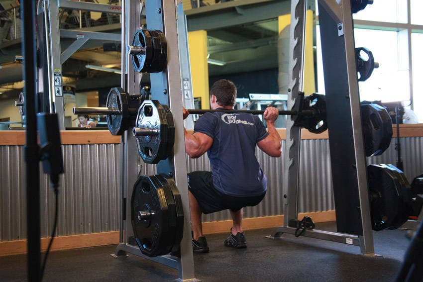 Smith Split Squat starting position