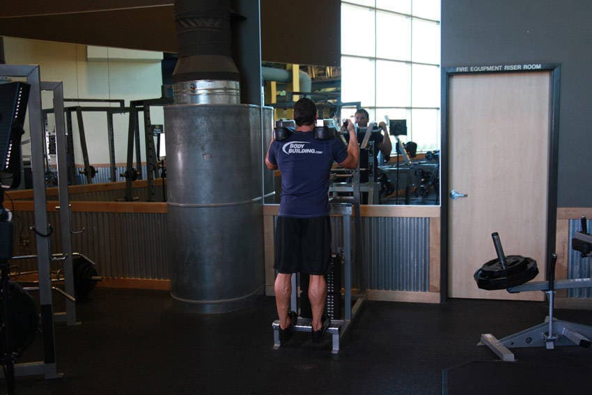 Standing Calf Raise Machine starting position