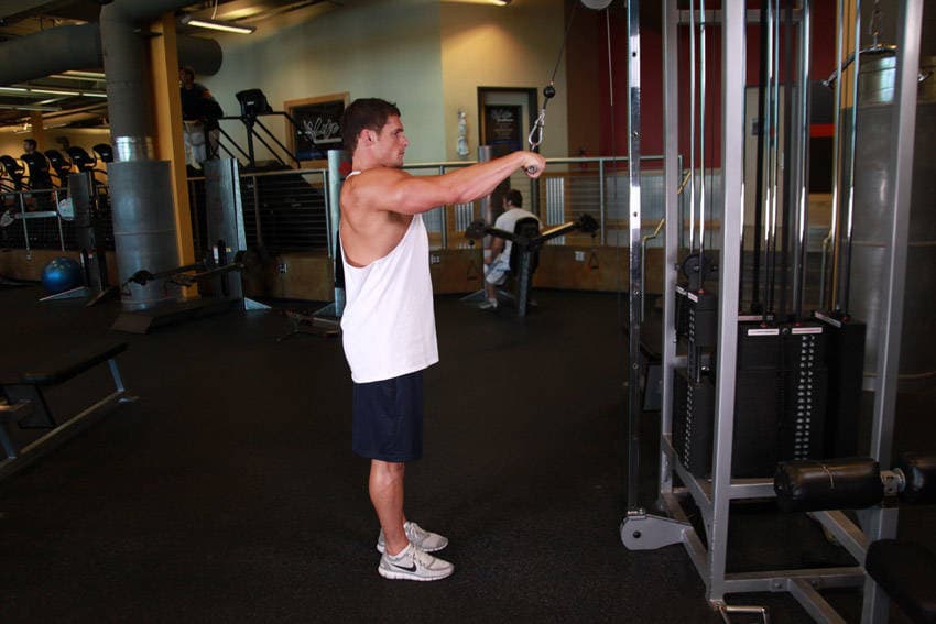 Straight-Arm Cable Pulldown starting position
