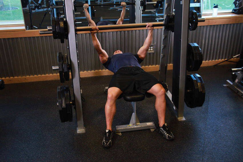 Smith Bench Press finishing position